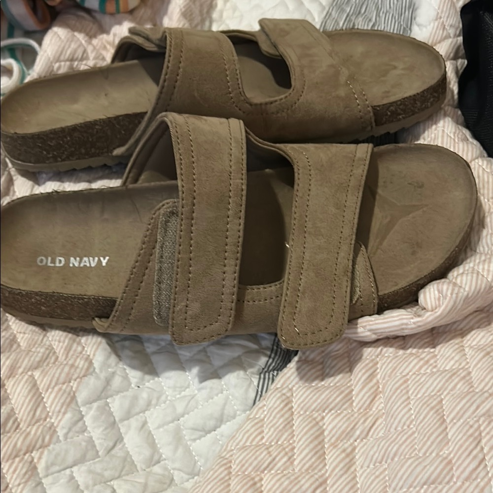 Old Navy Brown Suede Slide Sandals